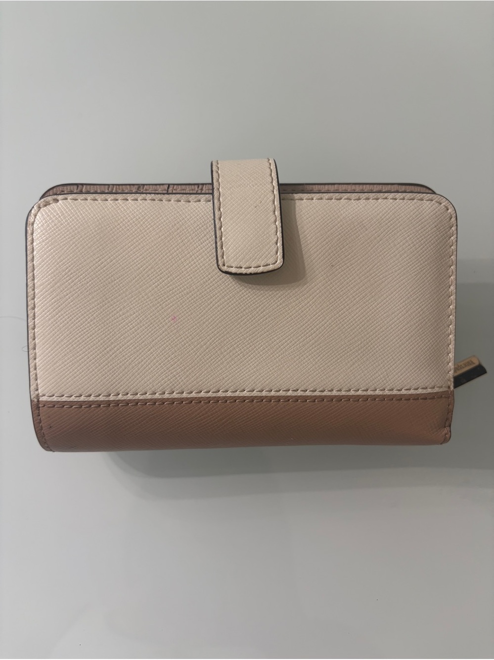 kate spade Two-Tone Cream & Brown Saffiano Zip Wallet - Picture 5 of 7